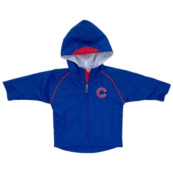 Nike Other - NIKE Chicago CUBS Windbreaker Jacket Hooded 12M 12 Months Genuine Merchandise
